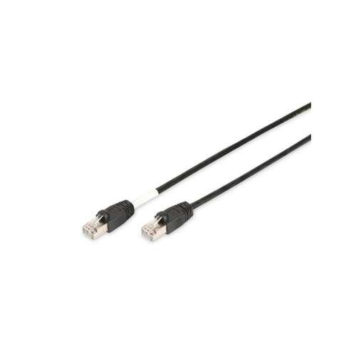 RJ45 Network Patch Cable CAT 6A S/FTP 2.00 m Black Halogen-free, stranded pair, Shielded, Flame Retardant Digitus (DK-1644-A-020/BL)