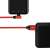 LogiLink CU0145 red USB-C to USB-A cable, 0.3m, connecting a smartphone to a power bank