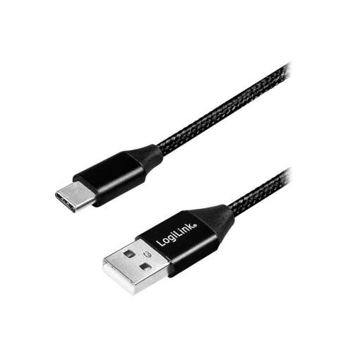 LogiLink USB-C - USB-A kábel, 1 méter, fekete