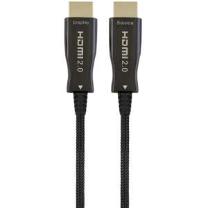 Видео кабел Gembird, HDMI към HDMI, 30 м, AOC premium (Active Optical Cable), Позлатени конектори, Максимална разделителна способност 4K при 60 Hz, Черен, CCBP-HDMI-AOC-30M... 64869327 - Gembird