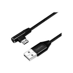 LogiLink USB 2.0 A to Micro B cable, 30 cm, black, right angle connector - USB Cable
