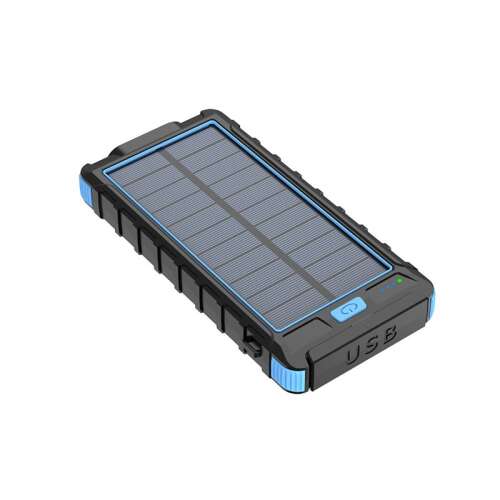 Cellect Solar Power Bank 10000mAh, черен и син, преносимо зарядно устройство, захранвано от слънце, водоустойчиво, удароустойчиво, прахоустойчиво