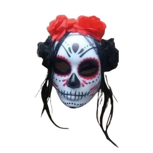 La Caterina Halloween Mexikói halott díszes menyasszony álarc maszk