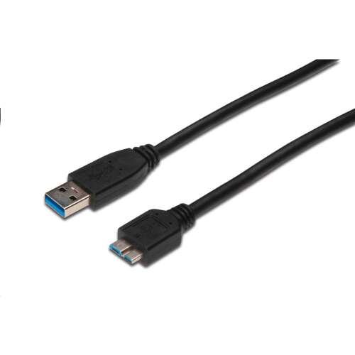 Assmann USB A - Micro USB B összekötő kábel 0.25m (AK-300117-003-S)