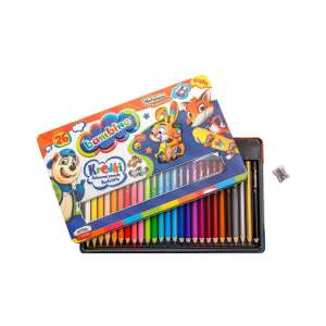 BAMBINO 26 Farbige Bleistifte im Metallkasten mit Spitzer, Set mit 26 - Zeichengeräte