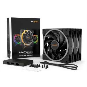 be Quiet! Cooler 14cm - LIGHT WINGS 140mm PWM high-speed Triple-Pack (RGB, 2200rpm, 31dB, black) 81029267 - PC Fan