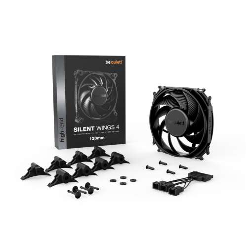 Be Quiet! Silent Wings 4 120mm PC ventilátor tartozékokkal, fekete