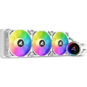 Sharkoon S90 RGB White AIO 360mm CPU Wasserkühler mit ARGB Lüftern - PC-Ventilator