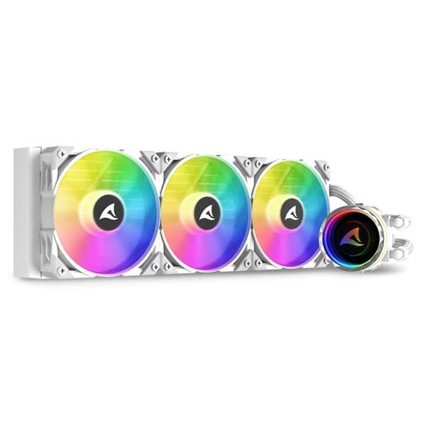 Sharkoon cpu water cooler - s90 rgb white aio 360 mm (max. 35 db...