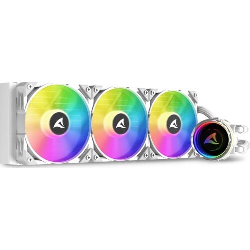 Sharkoon S90 RGB White AIO 360mm CPU vodný chladič s ARGB ventilátormi