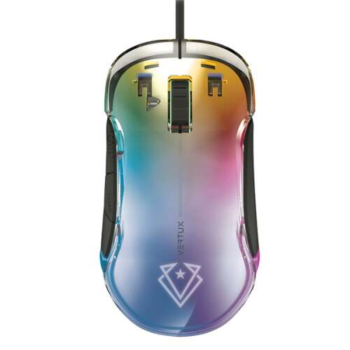 Vertux Phoenix RGB Gaming Mouse, Wired, Optical, 12000 DPI, Transparent