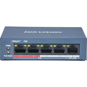 Hikvision DS-3E0105P-E/M 4-port 100Mbps PoE switch front view - Hikvision Switch