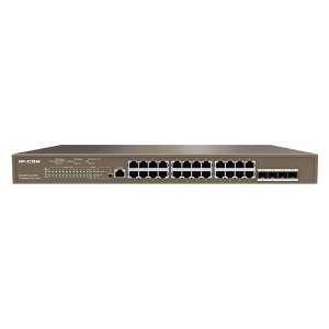 IP-COM G5328P-24-410W Managed PoE Switch, 24x1Gbps + 4xSFP ports, 24 PoE+ ports, 370W, rack-mountable - Switch