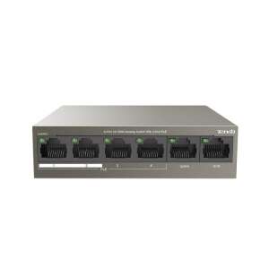 Tenda Switch PoE - TEF1106P-4-63W (6x100Mbps; 4 af/at PoE+ port; 63W; NVR port; Dual Uplink) 79213936 