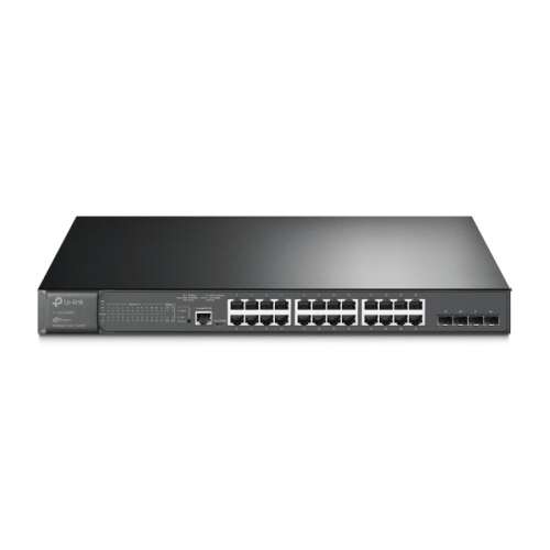 Switch TP-Link TL-SG3428MP Gigabit Ethernet cu 24 porturi și 4 sloturi SFP+ de 10G