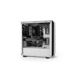 Be Quiet! Pure Base 500 White ATX Mid Tower Computer Case, white, side view - Be Quiet