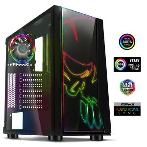 Obudowa komputerowa Spirit of Gamer GHOST ONE RGB, czarna z bocznym panelem ze szkła hartowanego, podświetlenie RGB LED, kompatybilna z ATX i mATX - Pokój komputerowy