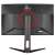 Back view of the Rampage VOYAGER 27 inch curved gaming monitor showing the stand, ports, and red LED light