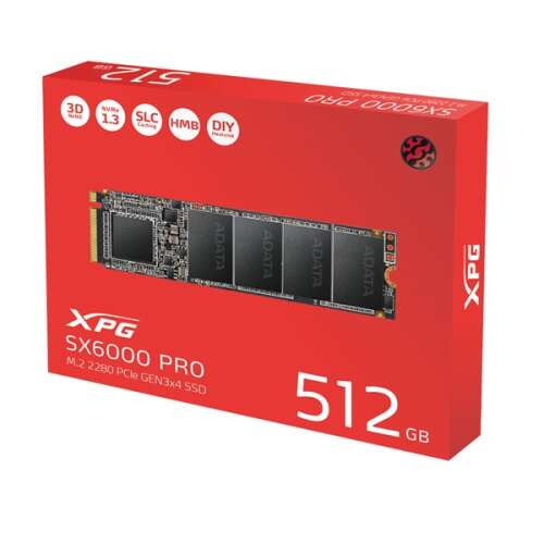Solid-state drive (SSD) ADATA XPG SX6000 Pro, 512GB, NVMe, M.2.