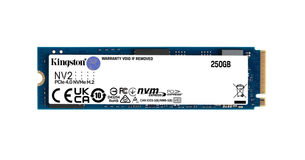 Kingston SSD 250GB - SNV2S/250G (M.2 NVMe NV2, R/W:3000/1300MB/s