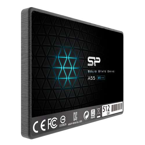 Angled view of Silicon Power Ace A55 512GB SSD