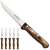 Tramontina Gaucho Steak Knife Set, 6 pieces, with wooden handles