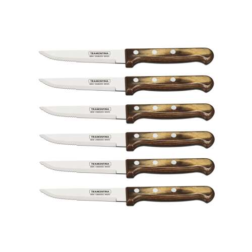 Tramontina Gaucho Steakmesser-Set, 6 Stück, mit Holzgriffen