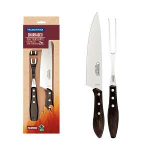 Tramontina Churrasco 2-Piece Carving Set with Brown Wood Handles - Tramontina