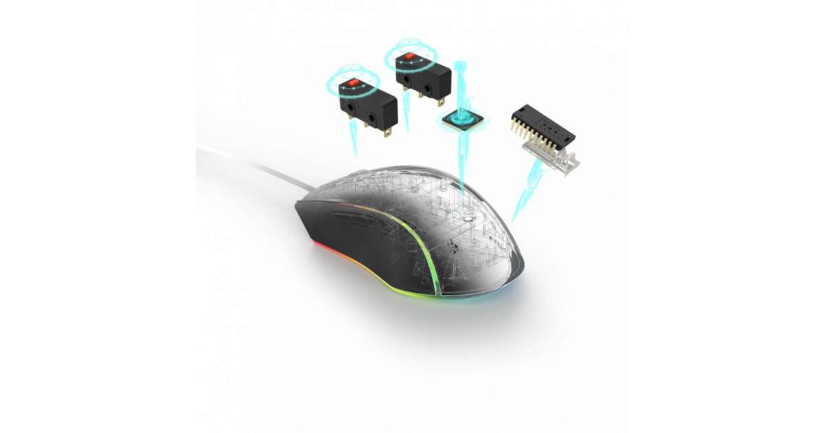 Mouse Da Gaming RGB 6400 DPI 7 Tasti Programmabili Pyramidea Gaming Pm640 Nero 87582897