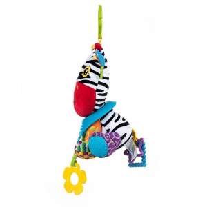 Ülő zebra plüss rágókával - Balibazoo 31760492 Babakocsi & Kiságy játékok