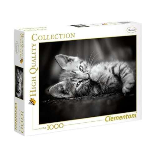 Clementoni High Quality Collection 1000 darabos kirakós, fekete-fehér cica