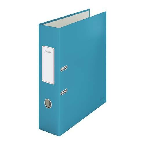 Leitz Cosy Soft Touch A4 Lever Arch File, 80mm, light blue, closed