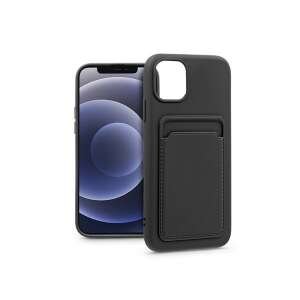 Black silicone phone case with card holder for iPhone 12 and 12 Pro - Haffner