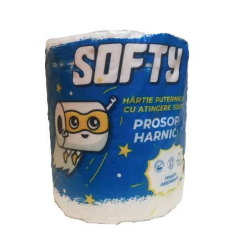 Kéztörlő konyhai 1 tekercses 2 rétegű Softy Prosop Harnic 220 lapos