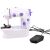 Mini šijací stroj ZA4166 s nožným pedálom, biela a fialová, s príslušenstvom