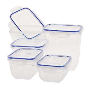 Set de 5 cutii pentru depozitarea alimentelor la microunde cu capace din silicon 65095455 Recipiente pentru alimente