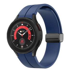 Pasek silikonowy magnetyczny do Samsung Galaxy Watch 4/5 20mm, ciemnoniebieski - Samsung Pasek do inteligentnego zegarka