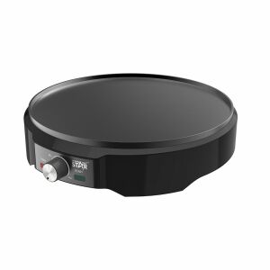 Winning Star black electric crepe maker angled view - Winningstar