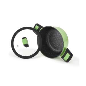 Fissman BOOM oală din aluminiu verde cu capac, 2,6L - Fissman