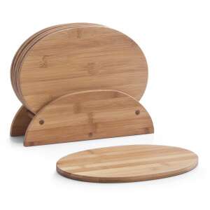 Zeller 6-Piece Cutting Board Set with Stand, Bamboo, 24x8x19 cm, Brown 65132855