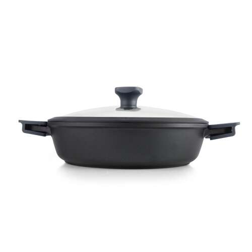 Ibili Neo 2.3L aluminum saucepan with lid, black