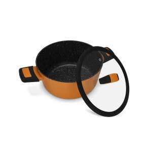 Fissman BOOM 4,2L pomarańczowy garnek aluminiowy z pokrywką szklaną - Udogodnienia