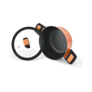 Fissman BOOM 2.6L orange aluminum saucepan with lid - Clay pot