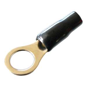 Aranyozott szemes saru fekete szigeteléssel, 10 mm² kábelméret, 11 mm furat átmérő - Kábel csatlakozó & Kábelvég