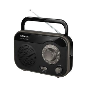 Sencor SRD 210 B black portable radio with AM/FM tuner and carrying handle - Sencor