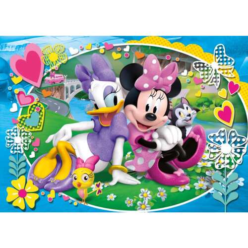 Clementoni Disney Junior Minnie puzzle cu 104 piese cu Minnie Mouse și Daisy Duck