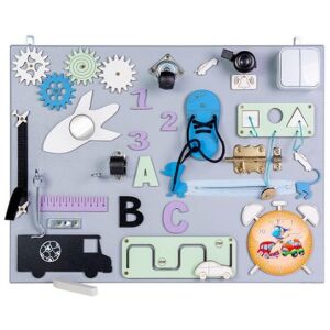 Full view of Ikonka wooden busy board with various activities - Babies & Toddler