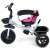 Funfit Kids Twist 360°-ban fordítható tricikli kosárral és dudával rózsaszín-fekete színben