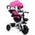 Funfit Kids Twist 360°-ban fordítható tricikli kosárral és dudával rózsaszín-fekete színben
