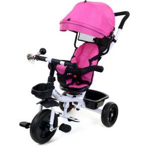 Funfit Kids Twist 360°-ban fordítható Tricikli kosárral és dudával #rózsaszín-fekete 65197678 Triciklik - 5 pontos biztonsági öv